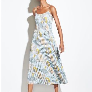 Vince Marine Garden Pleated Slipdress